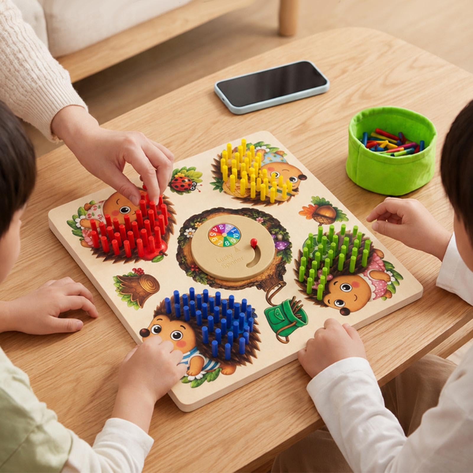Erizo De Motricidad Fina Con Juegos Interactivos De Motricidad Fina | Tablero De Clavijas Para Contar Y Matemáticas Para Niños Hogar Escuela Preescolar Aula Viaje Cumpleaños