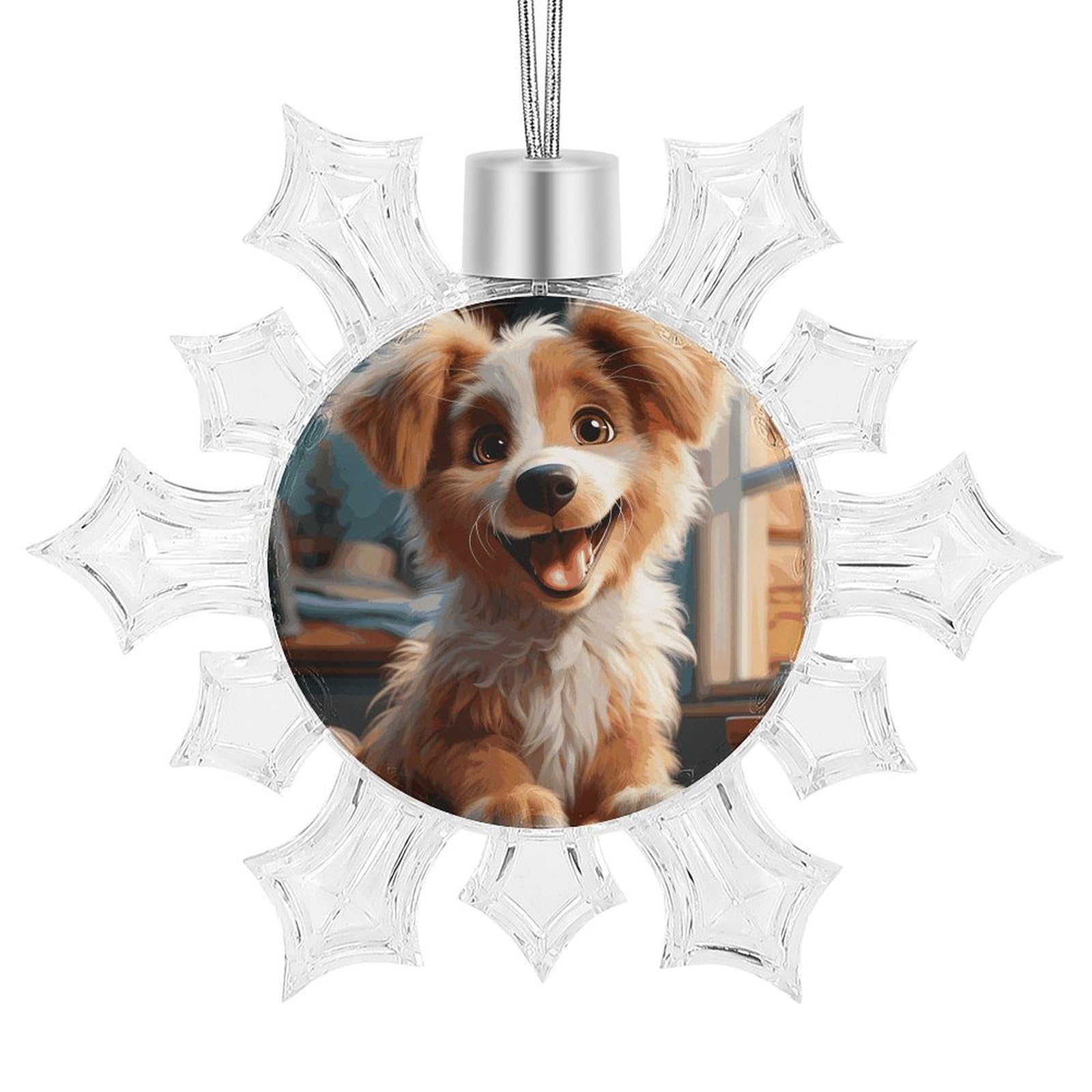 Pendentif flocon de neige de Noël en plastique et alu