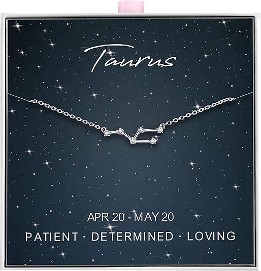 ALoveSoul 925 Sterling Silver Constellation Horoscope Zodiac Necklace, Birthday Gifts for Women