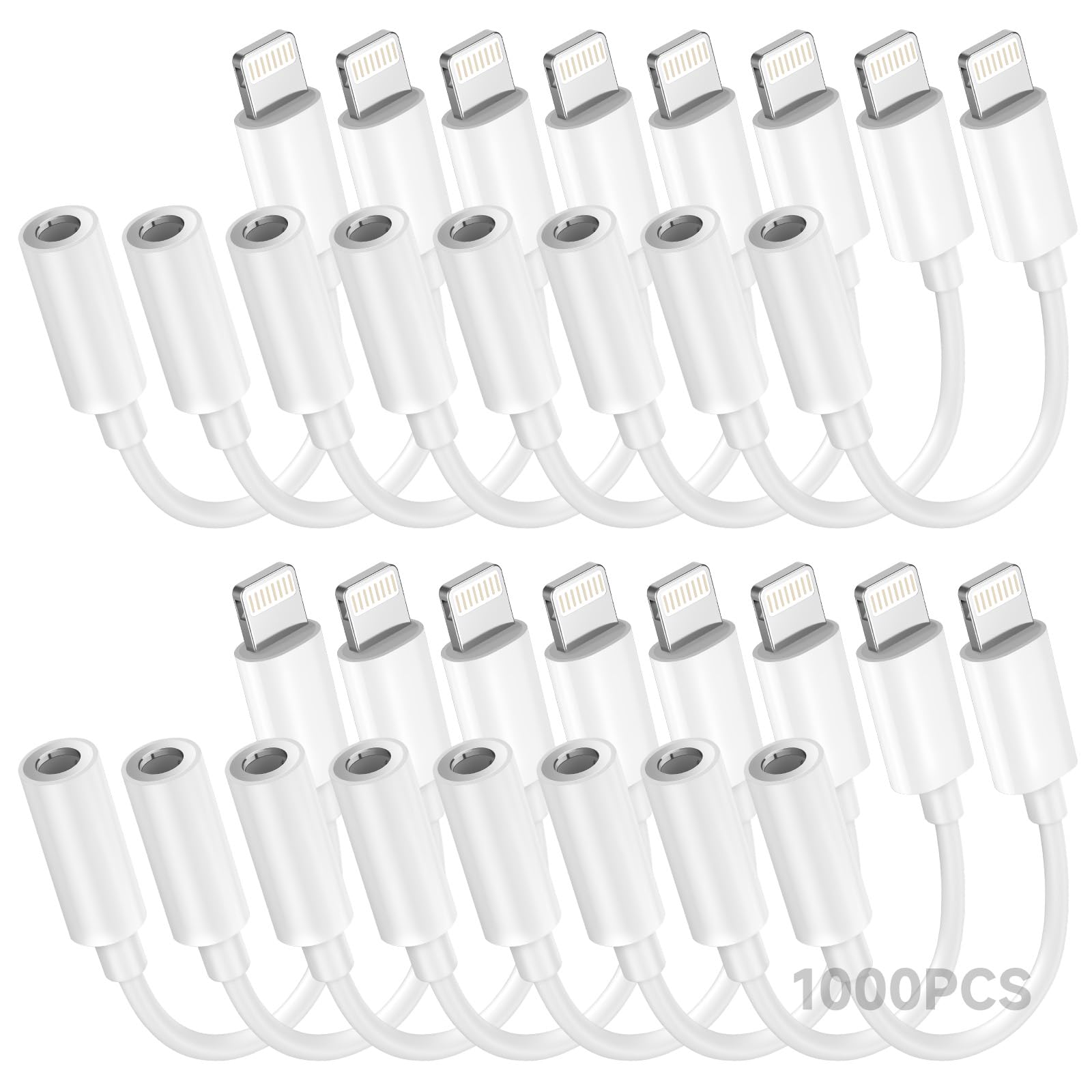 lightning to 35mm headphone adapter for iphone 14 1000 pack