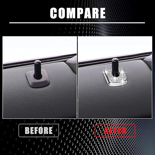 Miniatura 2 de Fundas brillantes para cerradura de puerta interior de automóvil, calcomanías decorativas de diamantes de imitación compatibles con BMW 330 i
