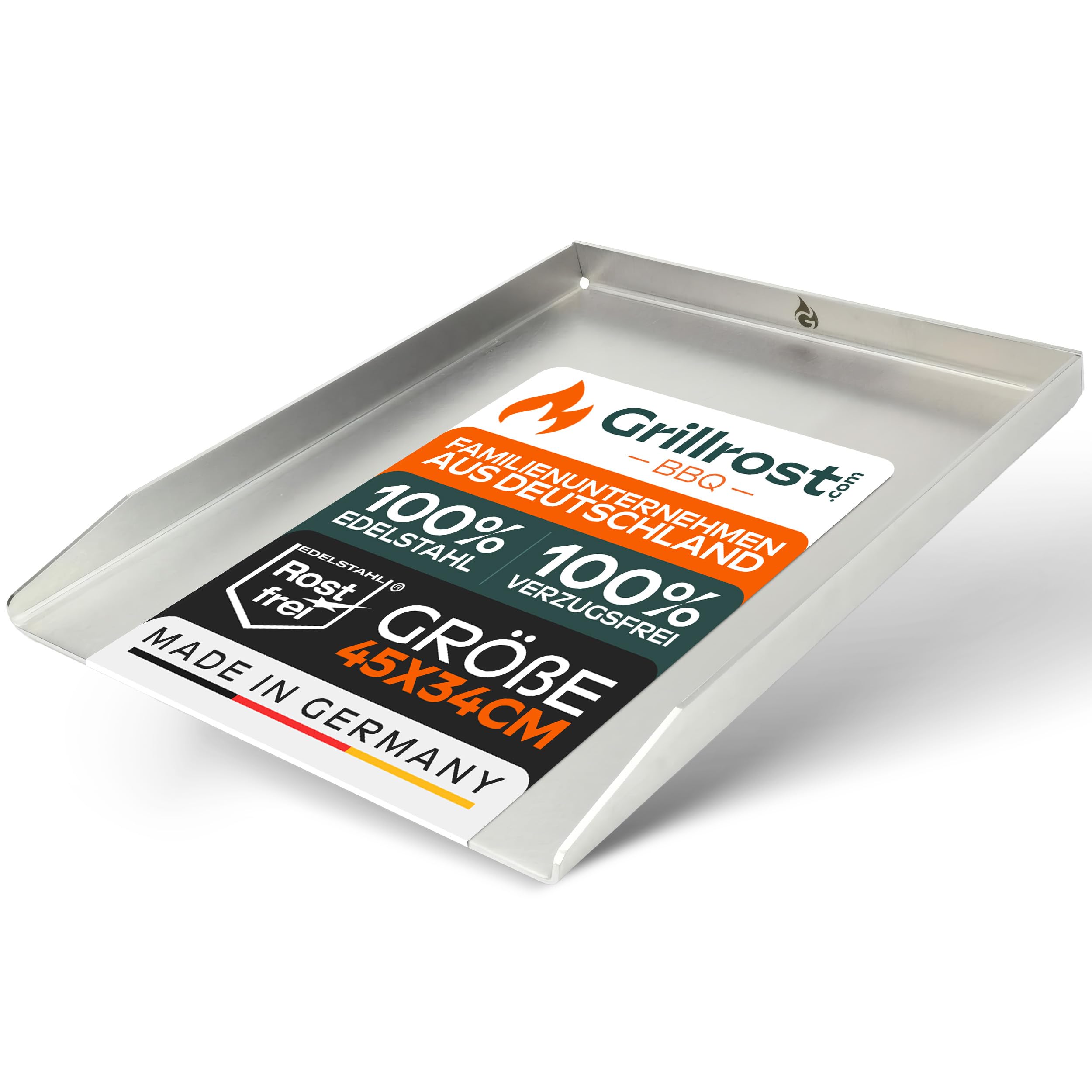 Grillrost.com Das Original Edelstahl Grillplatte - Plancha 45 x 30cm - für Napoleon Freestyle und Rogue 365, 425, 525 - ohne Heckbrenner