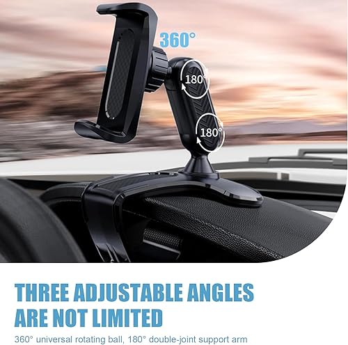 Miniatura 3 de Soporte para teléfono de automóvil, soporte de navegación giratorio con clip de 180 grados, soporte multifuncional antivibraciones, universal para