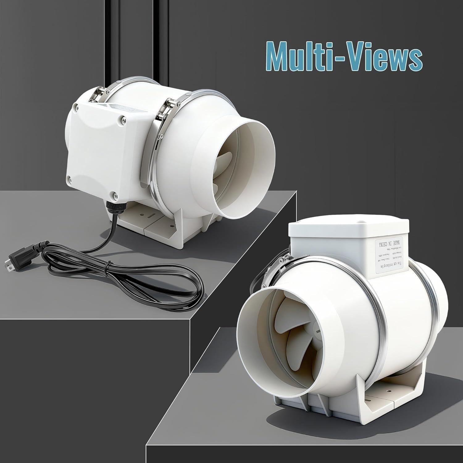 dreamdragon 4 Inch Inline Duct Fan with Remote Control 40W 280 CFM Ventilation Exhaust Blower Fans High Efficiency Air Flow for Bathroom, Kitchen,Hydroponics, Grow Tent