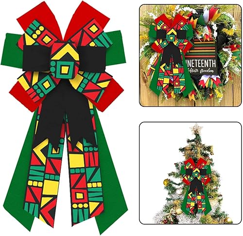 Hying Arco de corona de inspiración africana, tela negra y verde, grande, multicolor, rústico, resistente a la decoloración, colgante, 1 unidad,