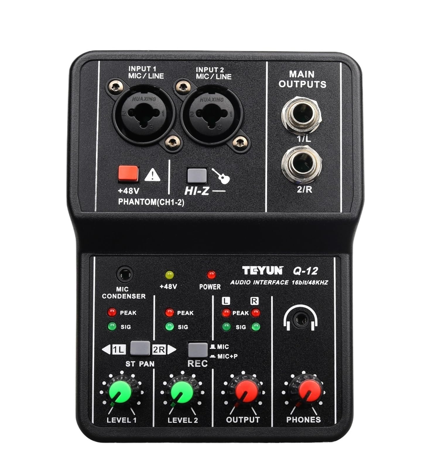 Q-12 Profesjonalny mikser dźwięku z monitorem Gitara elektryczna Nagrywanie na żywo do studia Śpiewanie Komputer PC