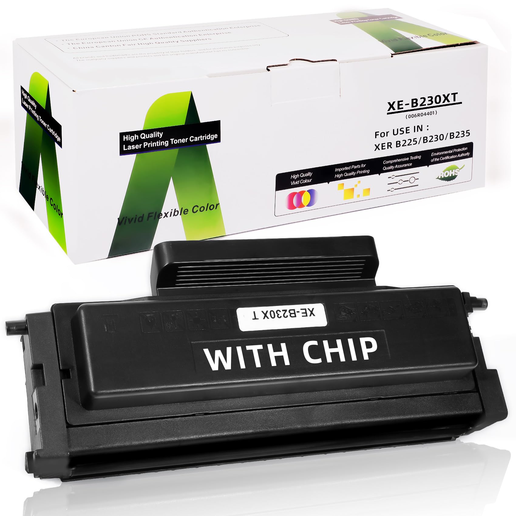B230 B225 B235 Black Toner Cartridge Compatible for 006R04400 006R04401 Toner Cartridge 6,000 Pages High Capacity with New Chip Replacement for Xerox B230 B225 B235 Printer (6000 Pages High Yield)