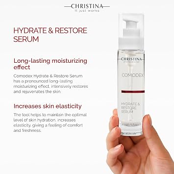-CHRISTINA- Comodex Hydrate & Restore Serum with Hyaluronic Acid - 30ml - Facial Hydrating Serum to Regenerate & Rejuvenate - For Dehydrated Oily, Open Pores, Combination, Nomal Skin