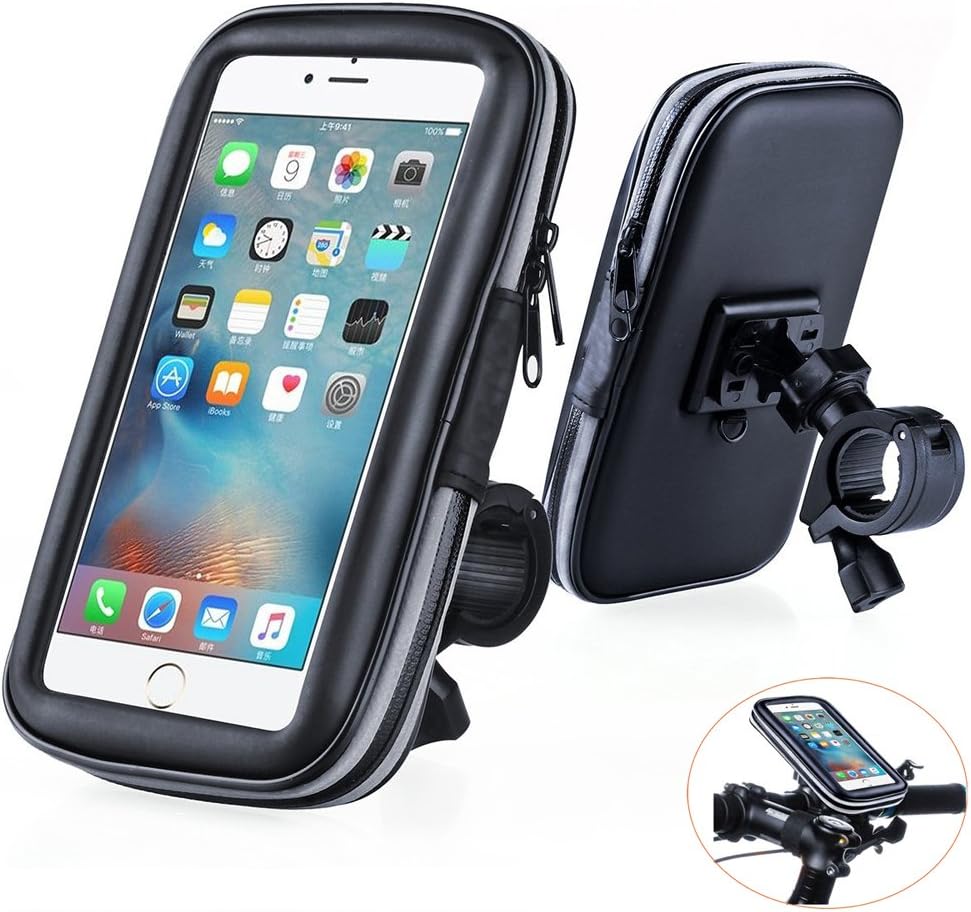 Bike Phone Mount, FunPay Waterproof Universal Case Bicycle & Motorcycle Mount Cradle Holder Dust Rain Snow Resistant for Smart Phone 5.7' iPhone 6 6S, 7, 7 plus