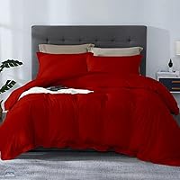 Vista 13 de SLEEP-NEST Juego de funda de edredón de 3 piezas de algodón egipcio de fibra larga de 120 x 120 pulgadas, con cierre de cremallera y lazos