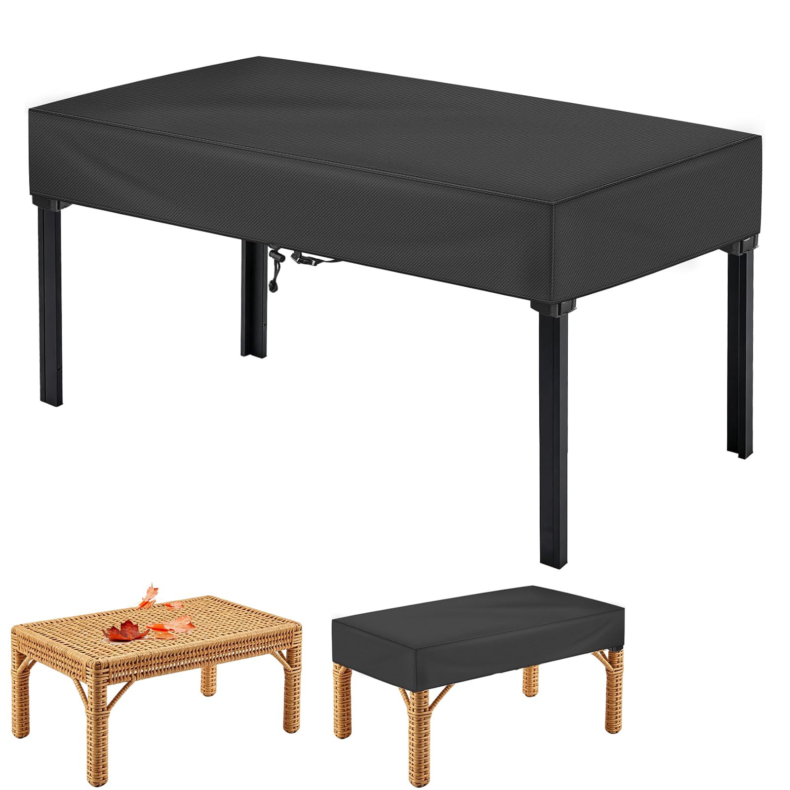LOMUG Abdeckung Gartentisch Abdeckung Tischplatte Gartentischabdeckung, Gartenmöbel Hülle Wasserdicht Anti-UV Schutzhülle für Tischplatte Abdeckplane Gartentischhülle für Innen- und Außen, 160x90x15cm