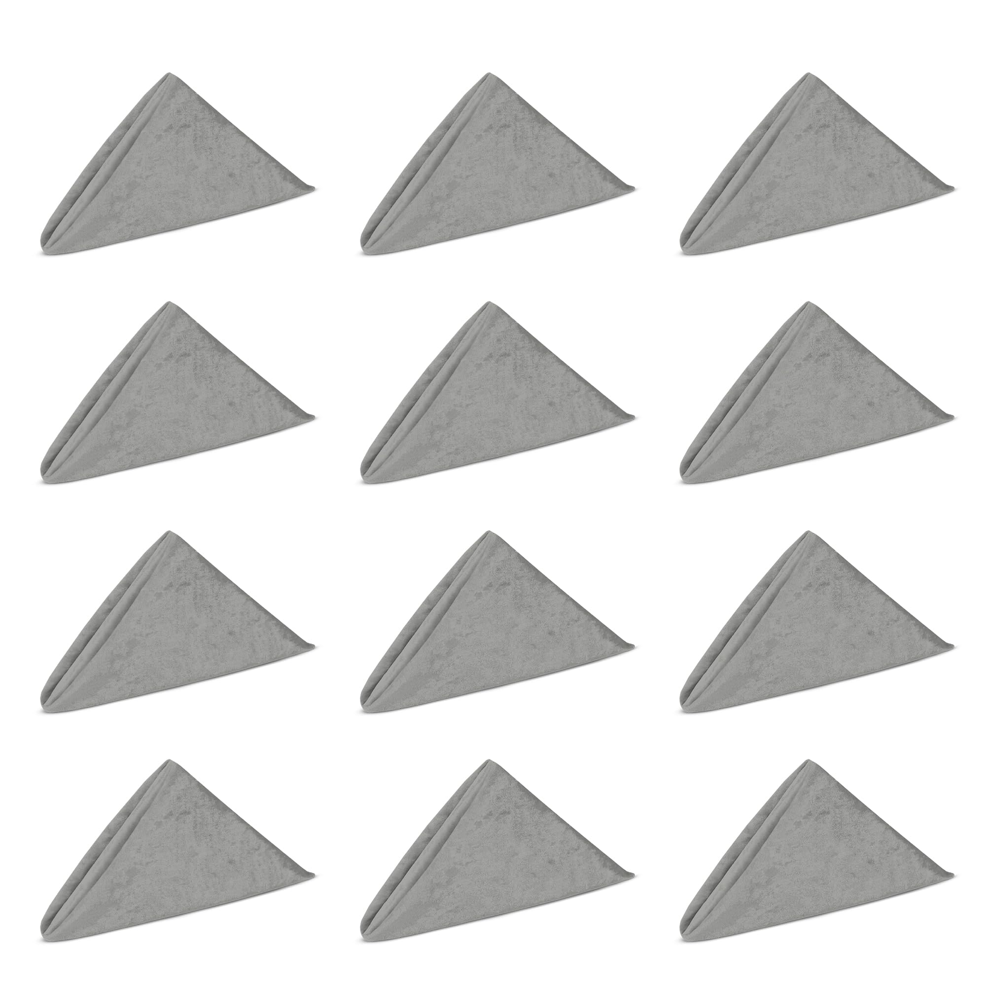 Servilletas de mesa de terciopelo plateado de 20 pulgadas lavables para eventos, 50 uds