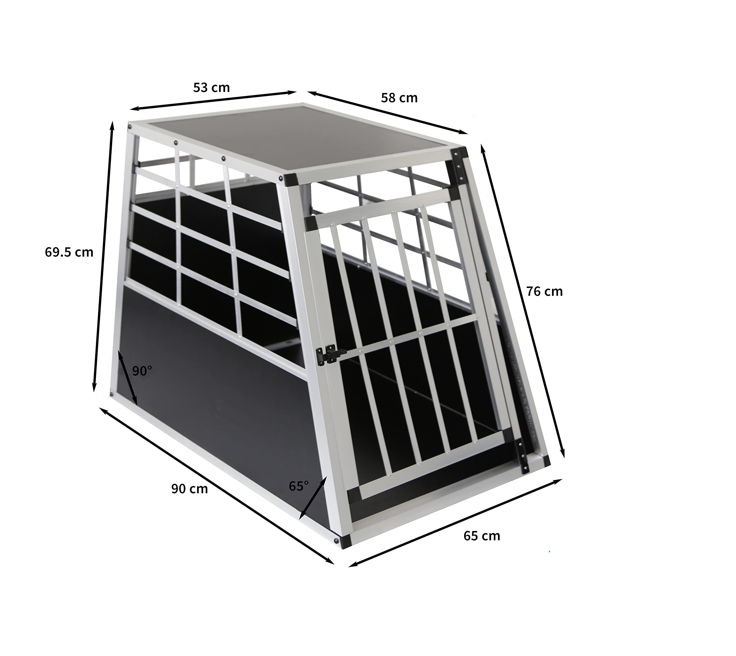 Monstershop - Gabbia Singola per Trasporto Cani e Animali per Bauli Macchine Autovetture - Grande