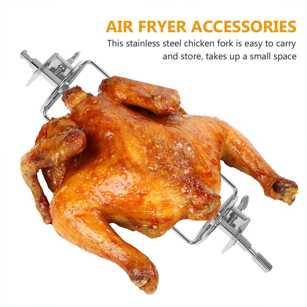 Beaupretty Set 2 Forchette per Pollo Arrosto in Acciaio Inossidabile Rotazione per Forno Elettrico, Facili da Pulire e Riscaldamento Uniforme per Grigliate e Arrosti in Cucina
