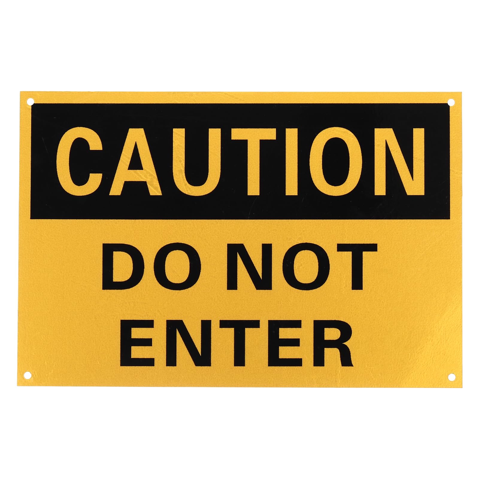 PATIKIL Caution Do Not Enter Sign 10 x 7 Inch, Aluminum Danger Do Not Enter Signs for Industrial Areas Storage Facilities Chemical Zones, Black on Yellow & Yellow on Black