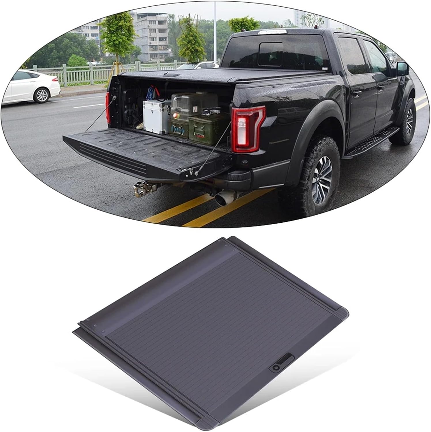 4x4 Accessories Hard Retractable Pickup Back Cover Truck Bed Tonneau Cover F150 Roller Shutter Compatible with Ford