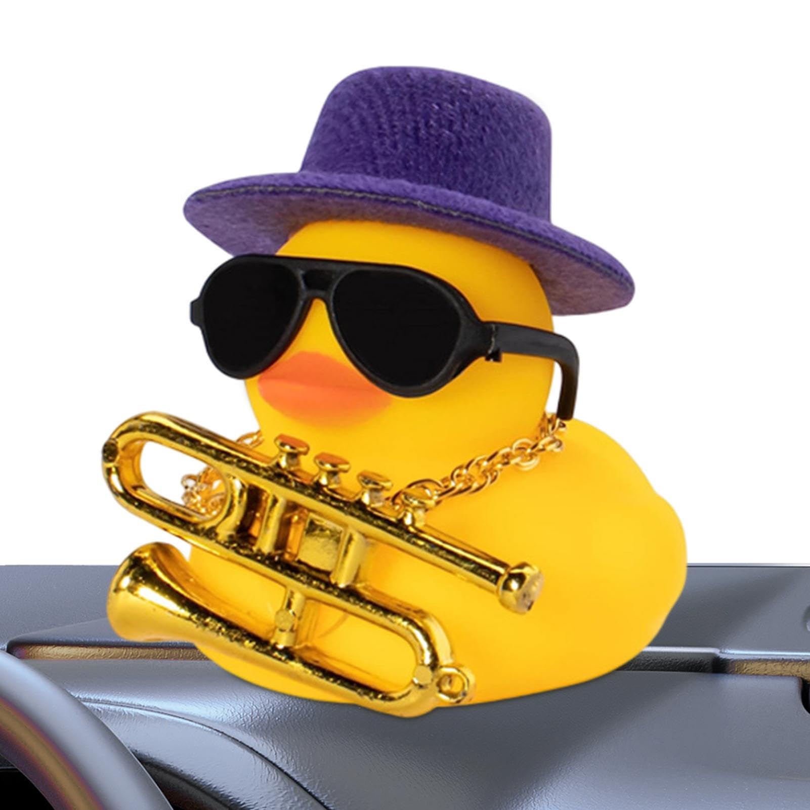 Neamou B Rubber Yellow Duck Toy, Dashboard Decorations Rubber Duck Toy, Novelty Car Ornament, Fun Cowboy Duck, Car Accessories, For Children Teens And Adults