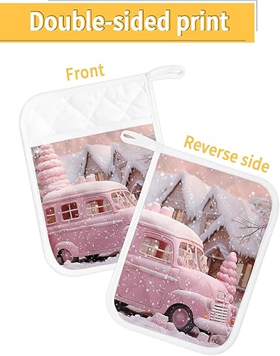 Miniatura 9 de Geometric Orange 3Pcs Pot Holders for Kitchen, Non Slip & Heat Insulation Terry Cloth Potholder Set with Pocket, Thick Hot Pad Oven Mitts Trivet