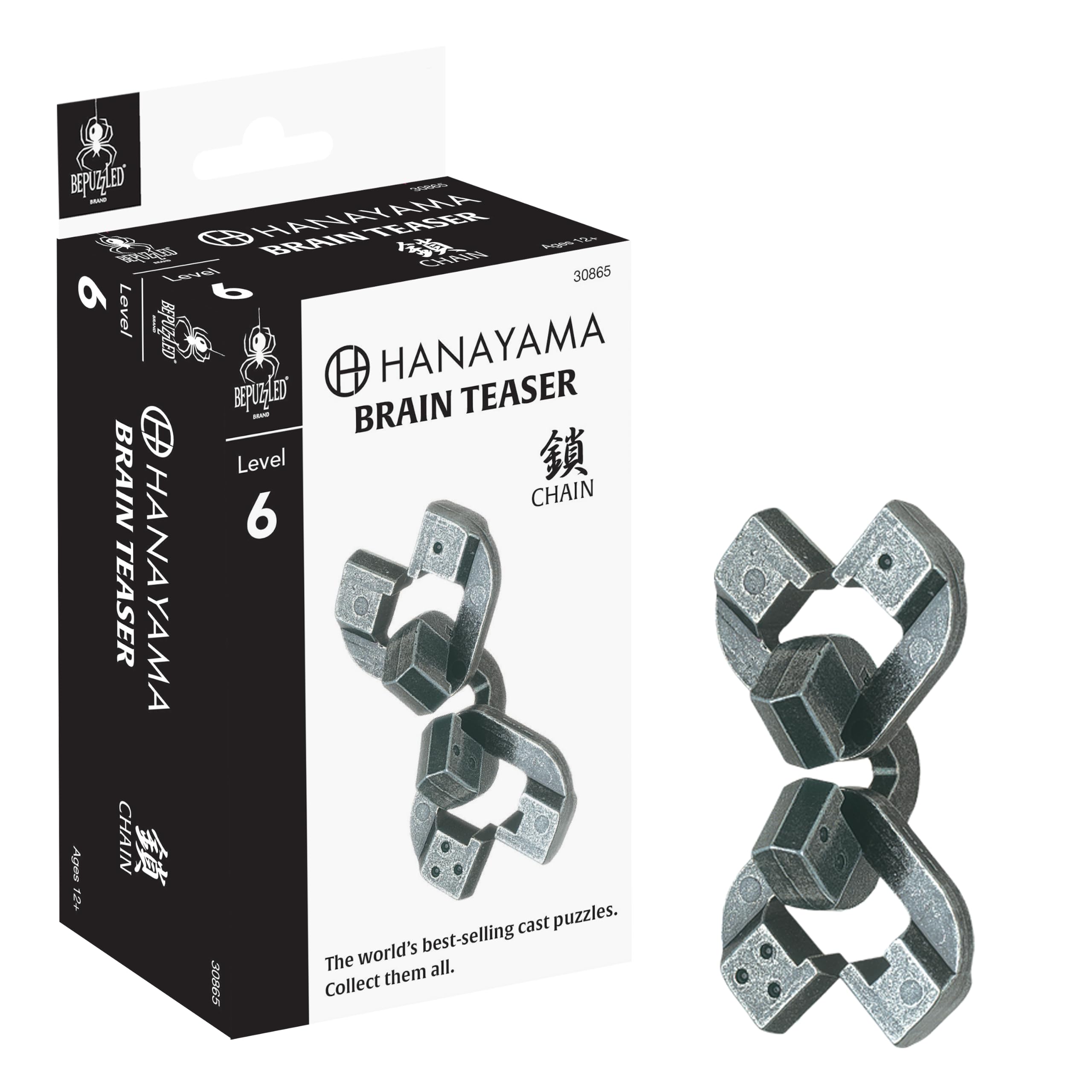 BePuzzled | Chain Hanayama Metal Brainteaser Puzzle Mensa Rated Level 6, for Ages 12 and Up