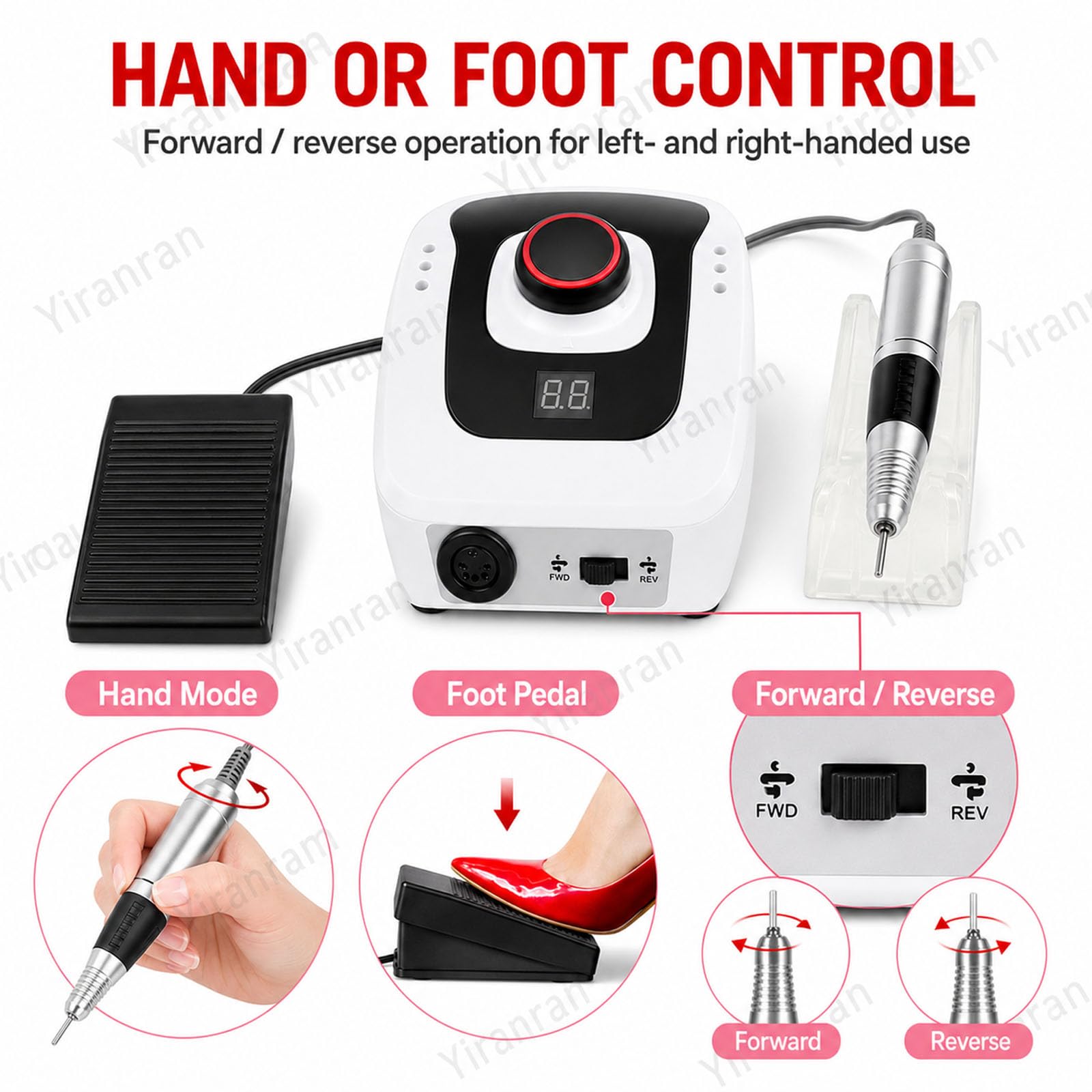 Máquina Perforadora de uñas de 300-35000 RPM, Kit de Taladro para manicura y pedicura, Fresa para Quitar el Esmalte de uñas, Herramientas para manicura y pedicura, para uñas acrílicas, de Gel