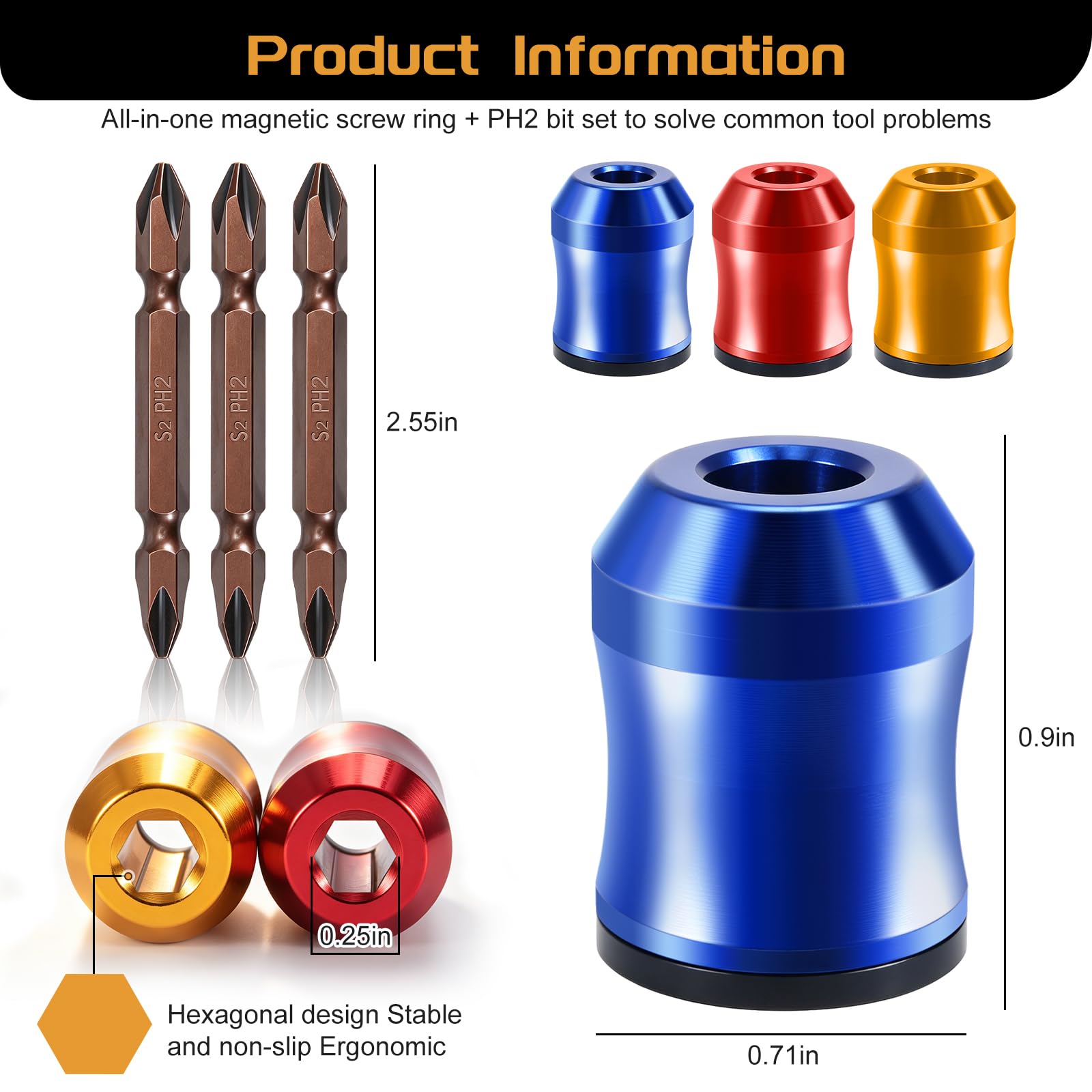 Magnetic Bit Holder & PH2 Screwdriver Set -2 Magnetic Bit Holder & PH2 Screwdriver Set -2
