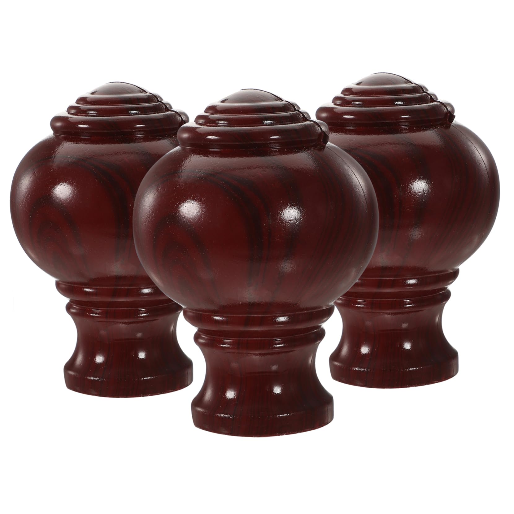 Cabilock 3Pcs Decorative Curtain Rod Finial Fashionable Window Rod Accessories for Office