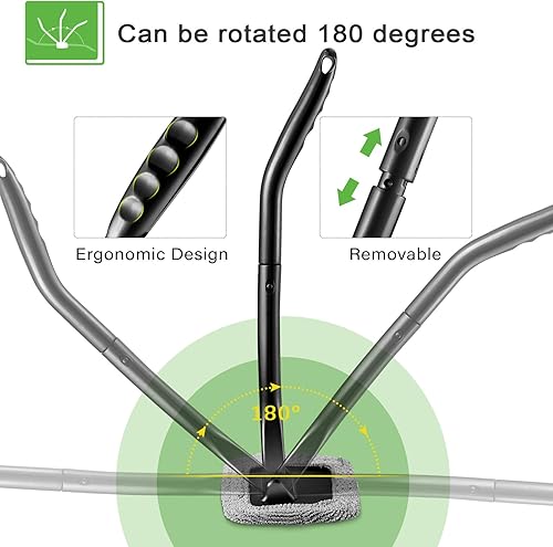 Miniatura 17 de Frienda Juego de 2 herramientas de limpieza de parabrisas para el interior del parabrisas del automóvil, limpiador de ventanas automático con mango