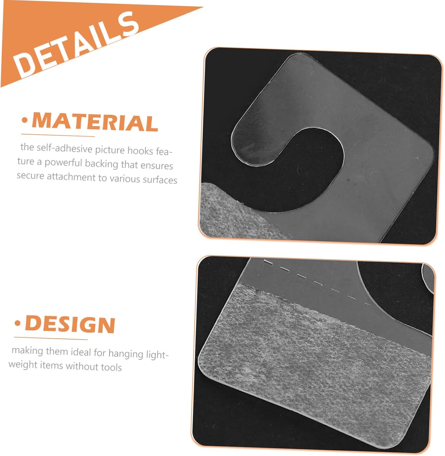 200pcs Plastic Self Adhesive Hang Tabs Hooks with G-Shaped Design for Store and Display Use, PVC Material, Easy Installation and Enhanced Stability