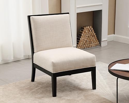 Silla decorativa tapizada moderna de mediados de siglo, cómoda silla decorativa pequeña de lino, sillas de sala de estar de granja para dormitorio,