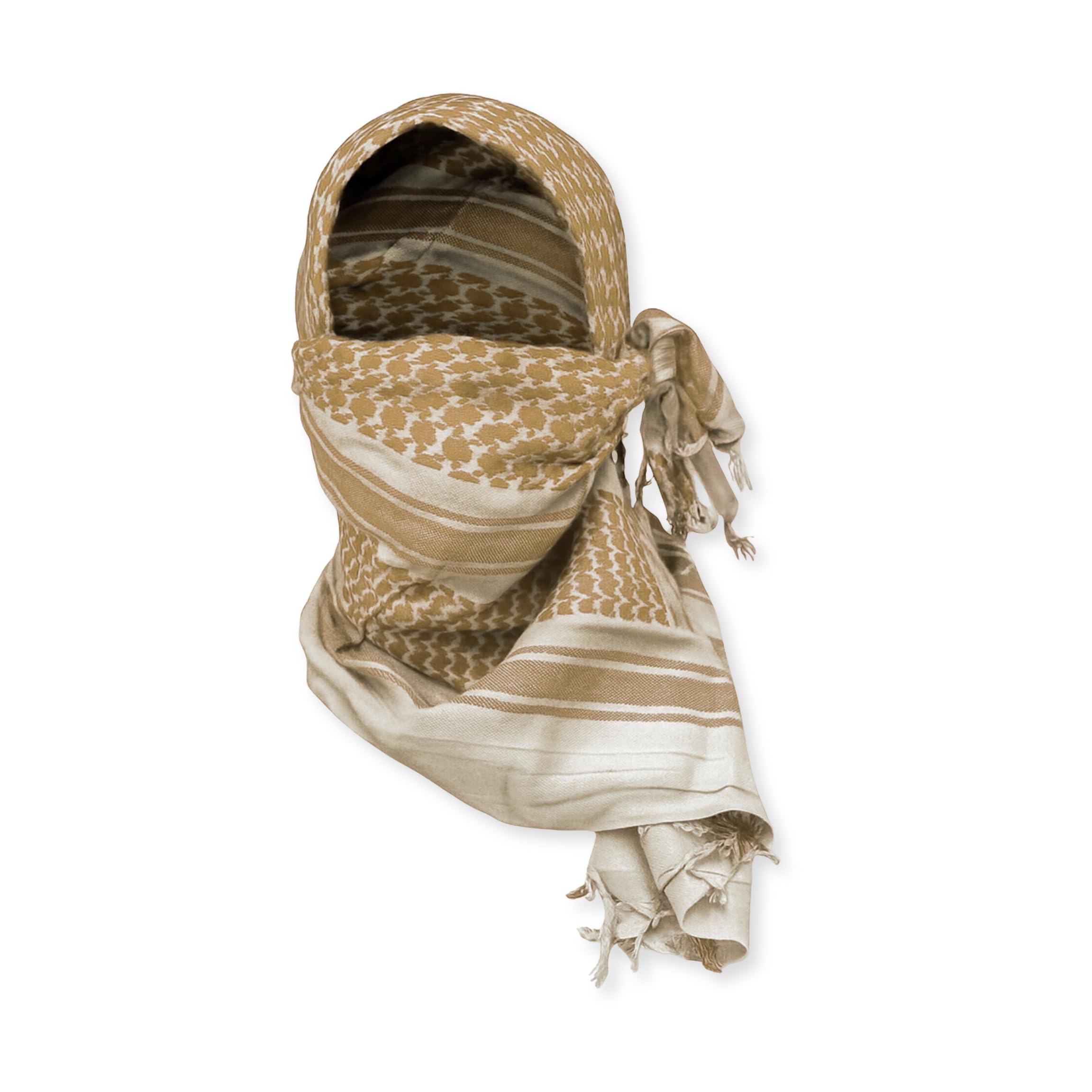 M MCGUIRE GEAR Shemagh Tactical Scarf, Middle Eastern Desert Hood, Bandana, Keffiyeh, Military Style, 100% Cotton, 42" x 42"
