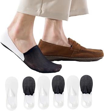 6 Pack Thin No Show Socks For Men, Non Slip Low Cut Sock, Invisible Liner Socks Size 6-9, 10-13