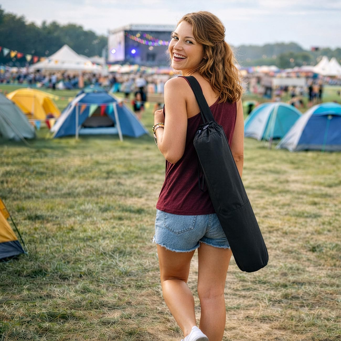 Semptec Urban Survival Technology Stuhl: Faltbarer Campingstuhl mit Arm- und Rückenlehne, bis 150 kg belastbar (Campingstuhl mit Seitentasche, mit Armlehne)