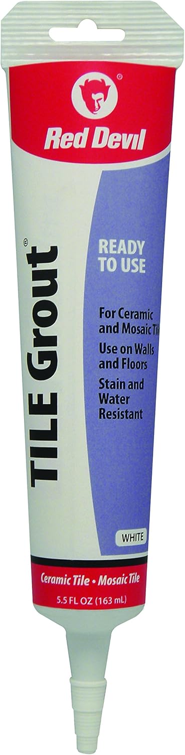Red Devil 0425 Pre-Mixed Tile Grout Squeeze Tube, 5.5 oz, White - Hardware Sealers - 