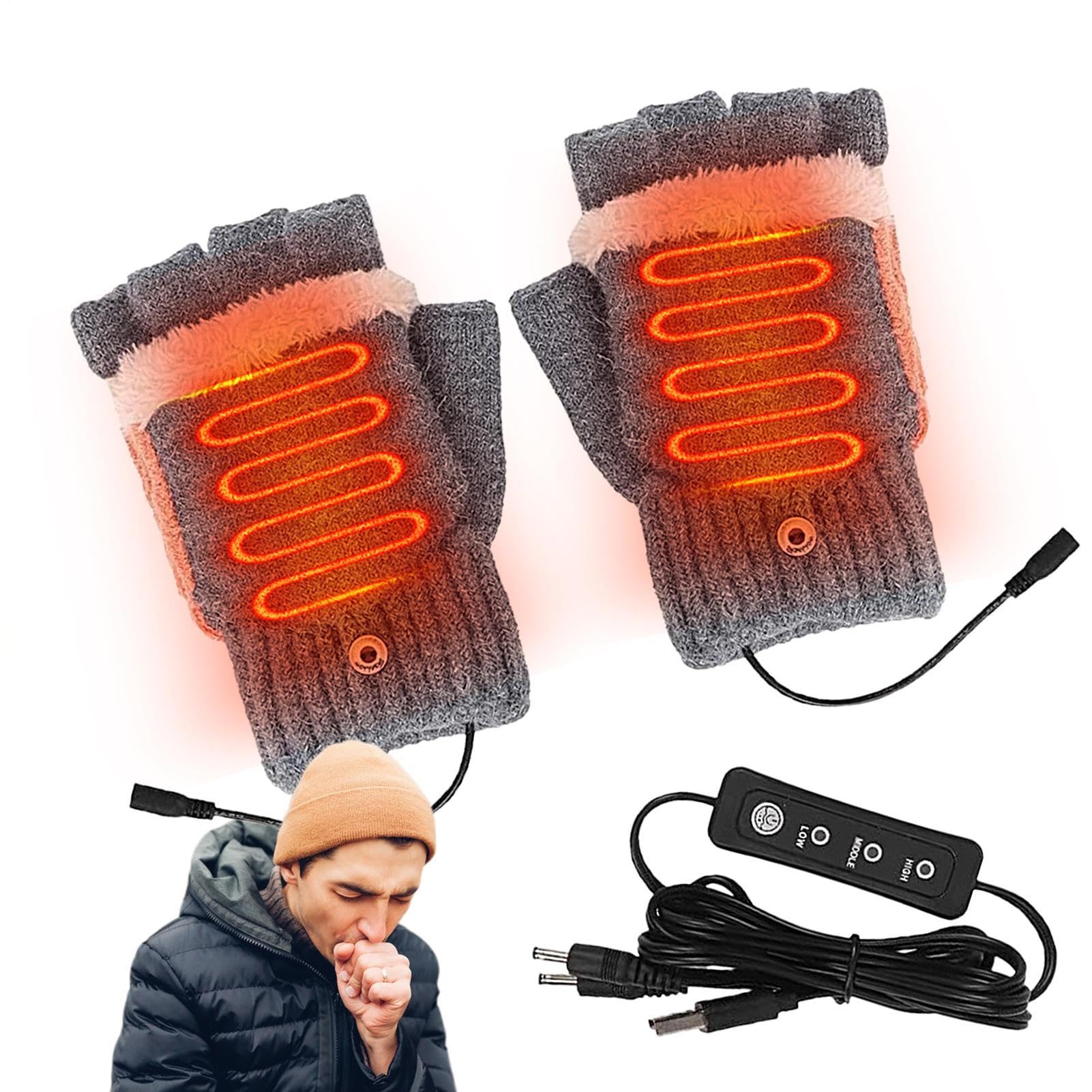 Bonnet écharpe électrique USB pour cyclisme et camping - 8