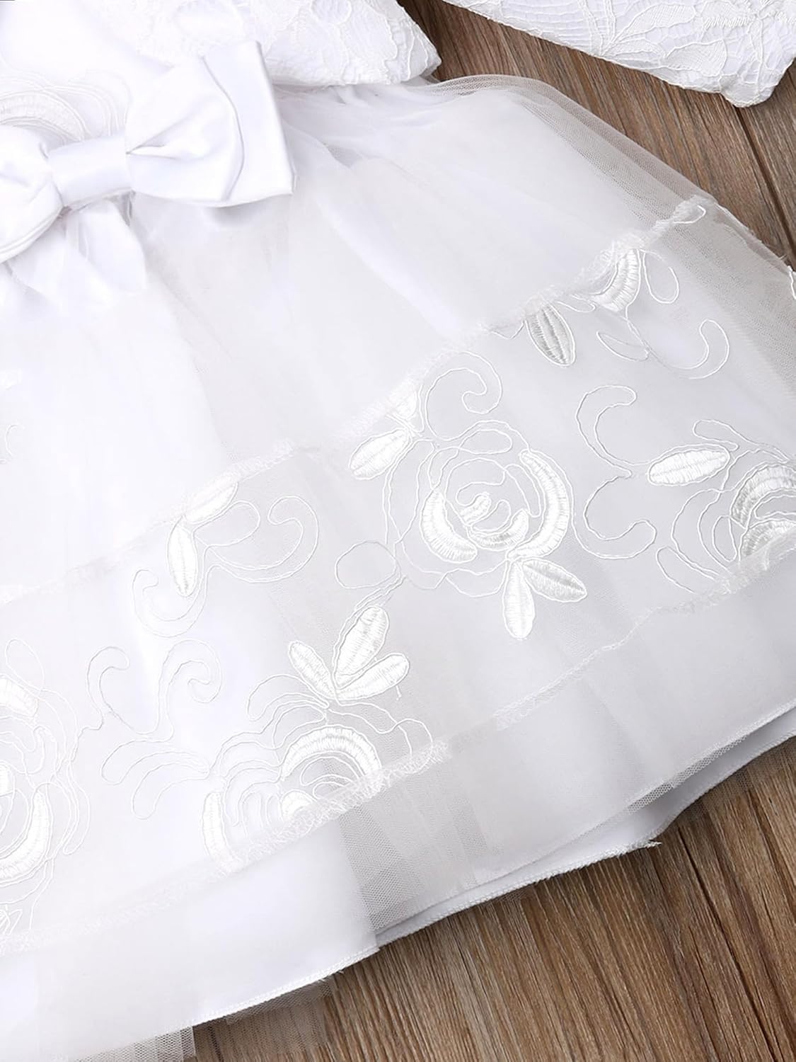 Newborn Baby Girl Christening Dress White Lace Baptism Dresses Tutu Birthday Party Princess Dresses with Hat Outfits - Image 6