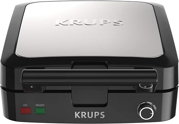 Krups 4 Slice Belgian Waffle Maker and Norpro Silicone Tongs Waffle Set