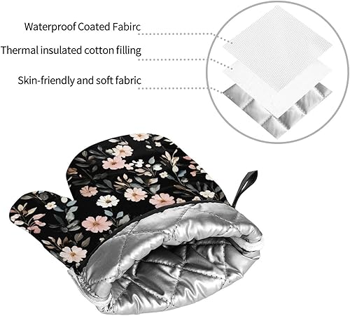 Miniatura 25 de Manoplas de horno y soportes para ollas, arte de mármol blanco y dorado, juego de 4 guantes de cocina resistentes al calor, antideslizantes