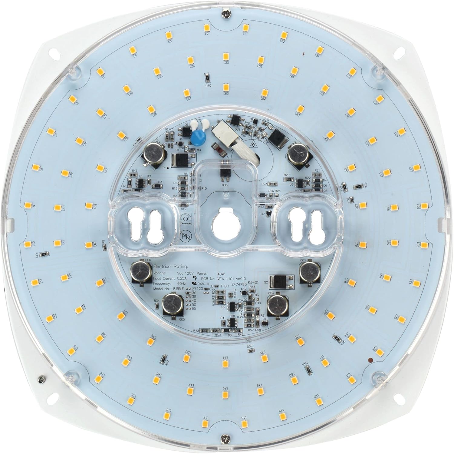 8.5" LED Light Engine Retrofit Kit - 10.2" Overall Size, 40W, 5000K, 3500LM, 120V, CRI90, UL/ES/JA8 Certified - Ideal for Ceiling Flush Lights, Ceiling Fans, Pendants & Garden Light