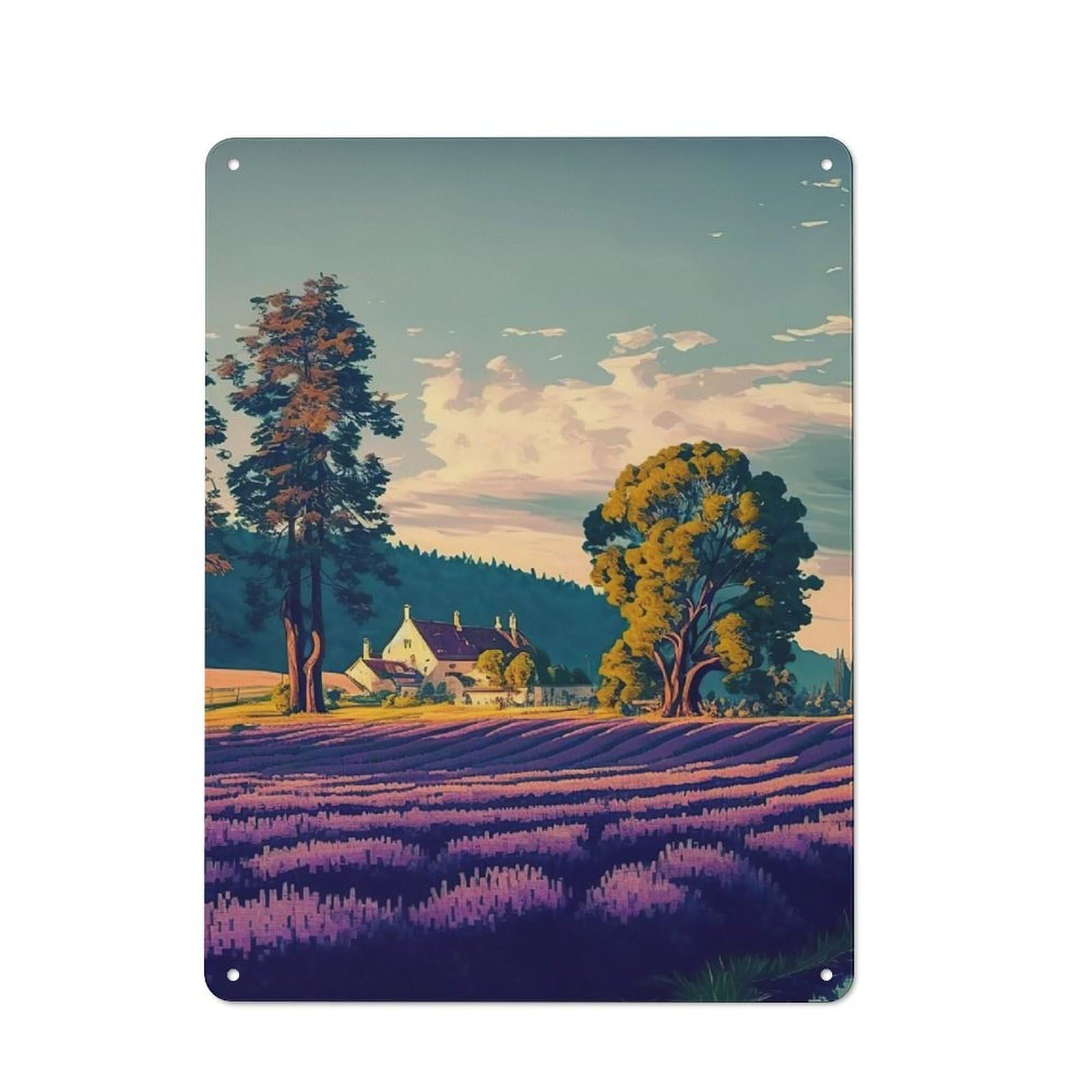 Metal Wall Sign 40x30cm Featuring Tuscany Italy Landscape for Bar Or Restaurant, for Themed Interiors in Bars And Restaurants