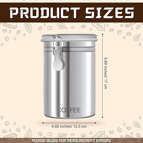 Miniatura 2 de Paquete de 2 recipientes de café con tapa de abrazadera transparente de 50 onzas, cada uno de los recipientes herméticos de café para café en