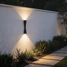 Modern Yarat c  Yukar  A a  LED D  Mekan Duvar Lambas  IP65 Su Ge irmez Al minyum   Mekan/D  Duvar Ayd nlatmas  Bah e Merdiven Veranda i in Siyah S cak I k, 35 cm [Enerji S n f  A+++]