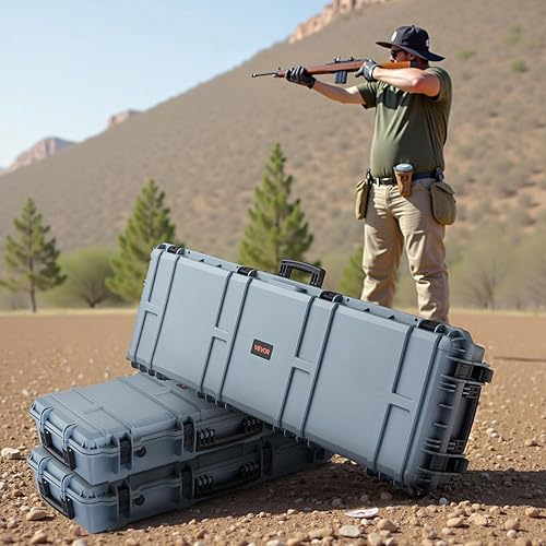 Miniatura 69 de VEVOR Rifle Case, Rifle Hard Case with 4 Layers Fully-protective Foams, Lockable Hard Gun Case with Wheels, IP67 Waterproof & Crushproof, for Rifles