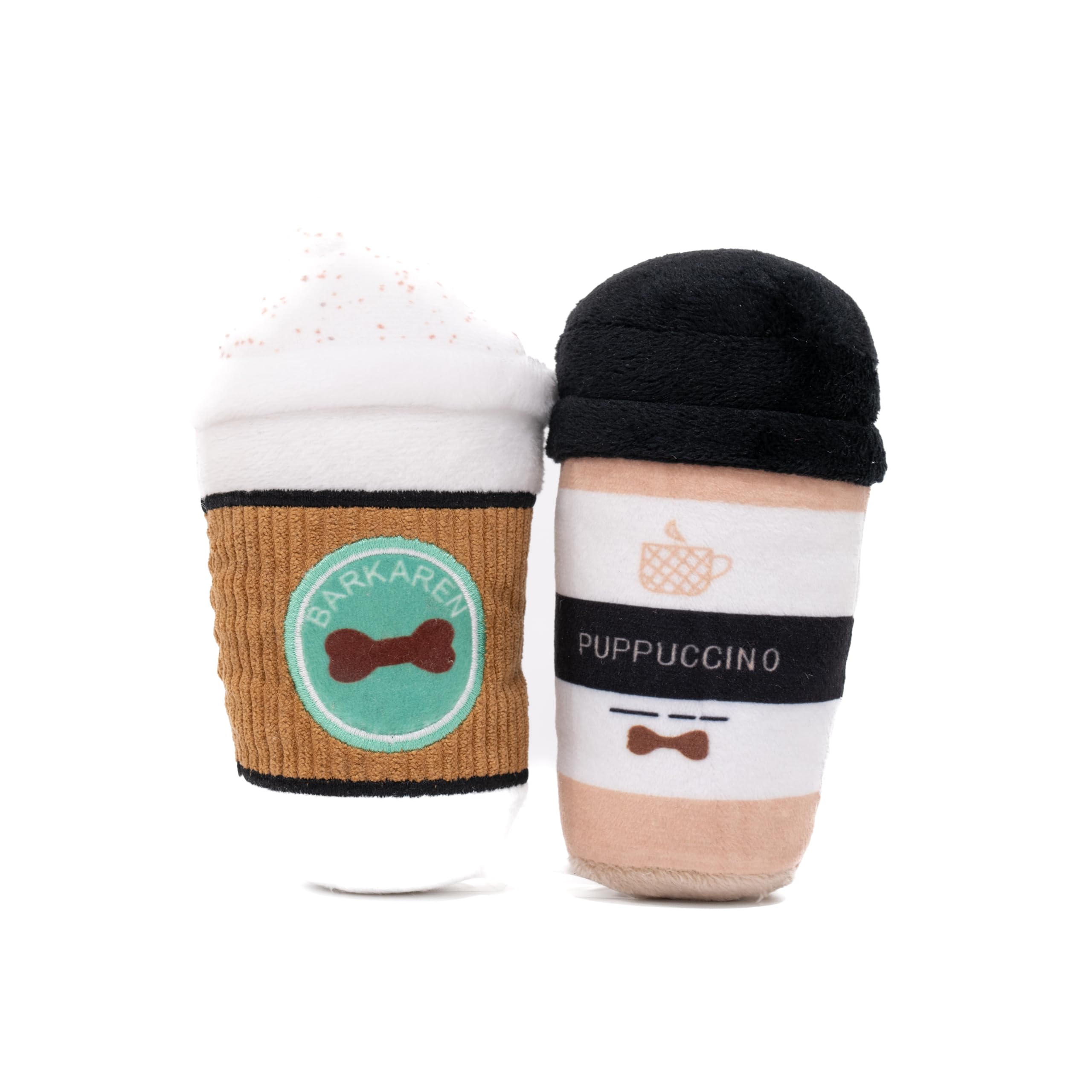 GA FE Puppuccino Plush Dog Toy, Coffee Cup Design, 2 Pack, Chewy and Squeaky