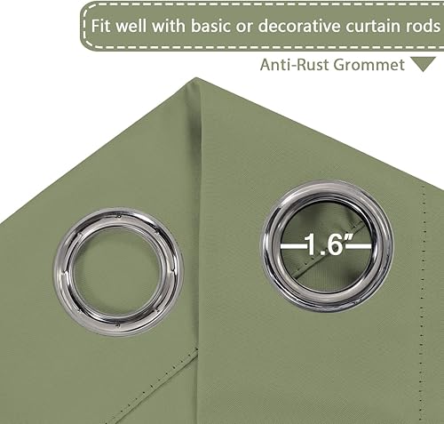 Miniatura 3 de H.VERSAILTEX Cortinas opacas para patio de 100 x 84 pulgadas para puerta corredera, paneles de cortina opacas extrales anchos con aislamiento