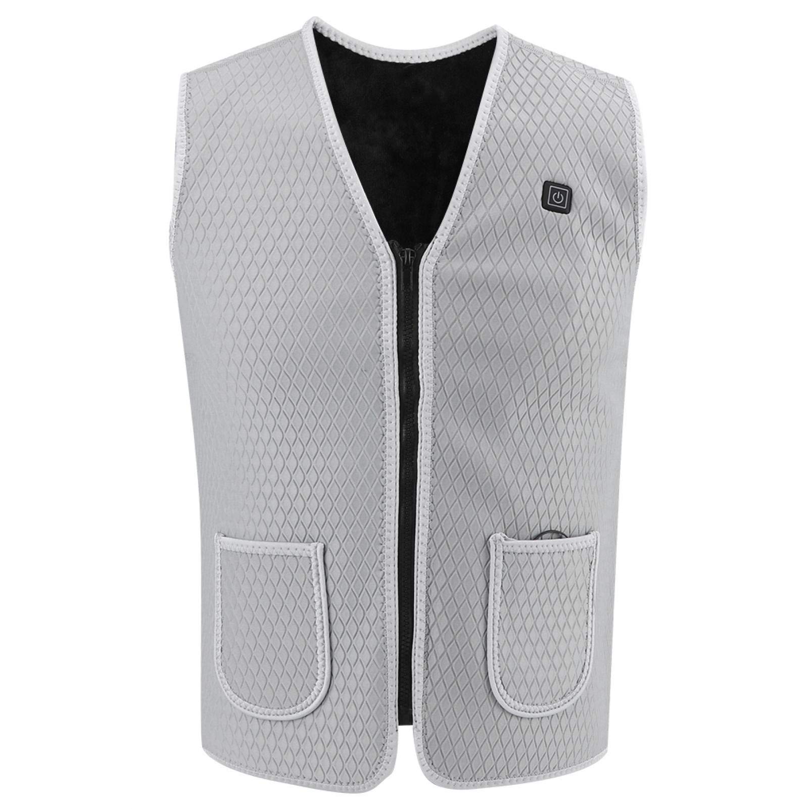 Heating Vest, Three‑level Intelligent Temperature Keep Warm Waistcoat Chemical Fiber Blended Material Unisex for Woman Man for Winter(L)-image-0