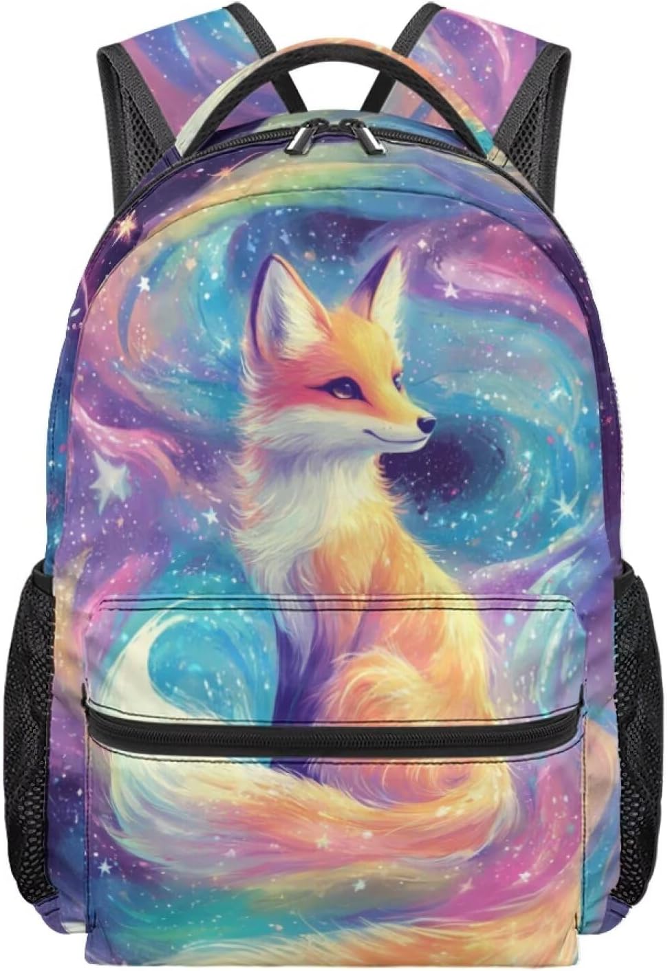 Doojoayie School Backpack for Kids Cute Girls Bookbags Fox Backpack for Girls Ages 8-10 Large Capacity & Heavy Duty Kids School Bags with 2 Side Mesh Pockets