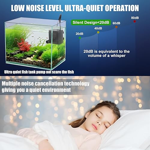 Miniatura 5 de Mini bomba sumergible de 90 GPH, bomba de fuente pequeña (5 W 350 LH), bomba de agua de acuario ultra silenciosa para pecera, fuente de mesa, fuente