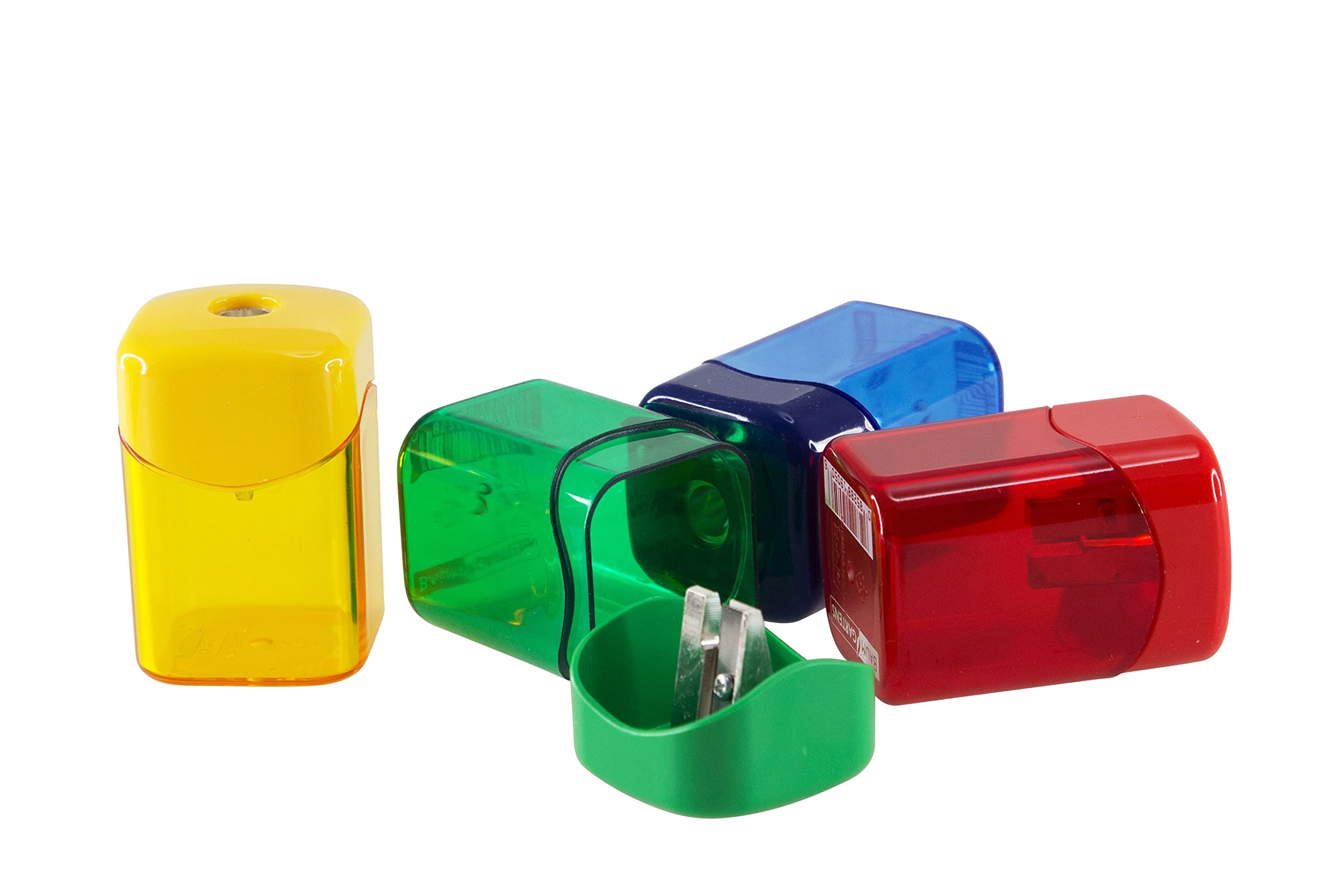Pencil Sharpener,w/ Receptacle,2-1/8",Assorted [Set of 2]