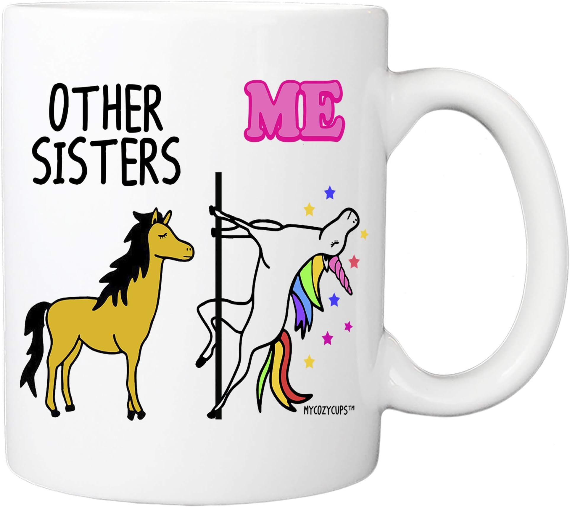 MyCozyCups Gifts for Sister - Other Sisters Me Coffee Mug - Funny 11oz Novelty Cup for Little, Big, Sister, Best Friend, Twin, Sibling - Birthday, Christmas, Valentine's Day, Graduation Gift