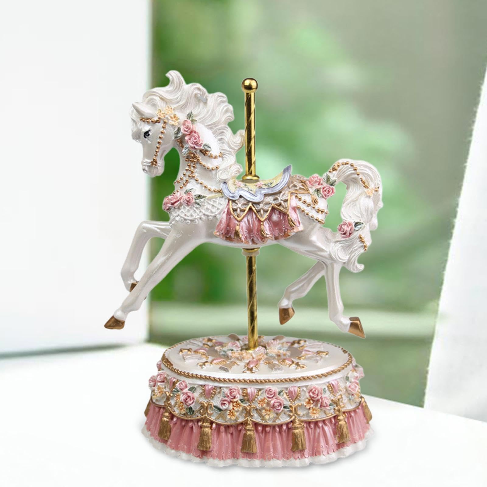 その他 CAROUSEL HORSE STATUE Amazon.com: WeiLaiKeQi Carousel Horse Statue Music Box Resin Vivid